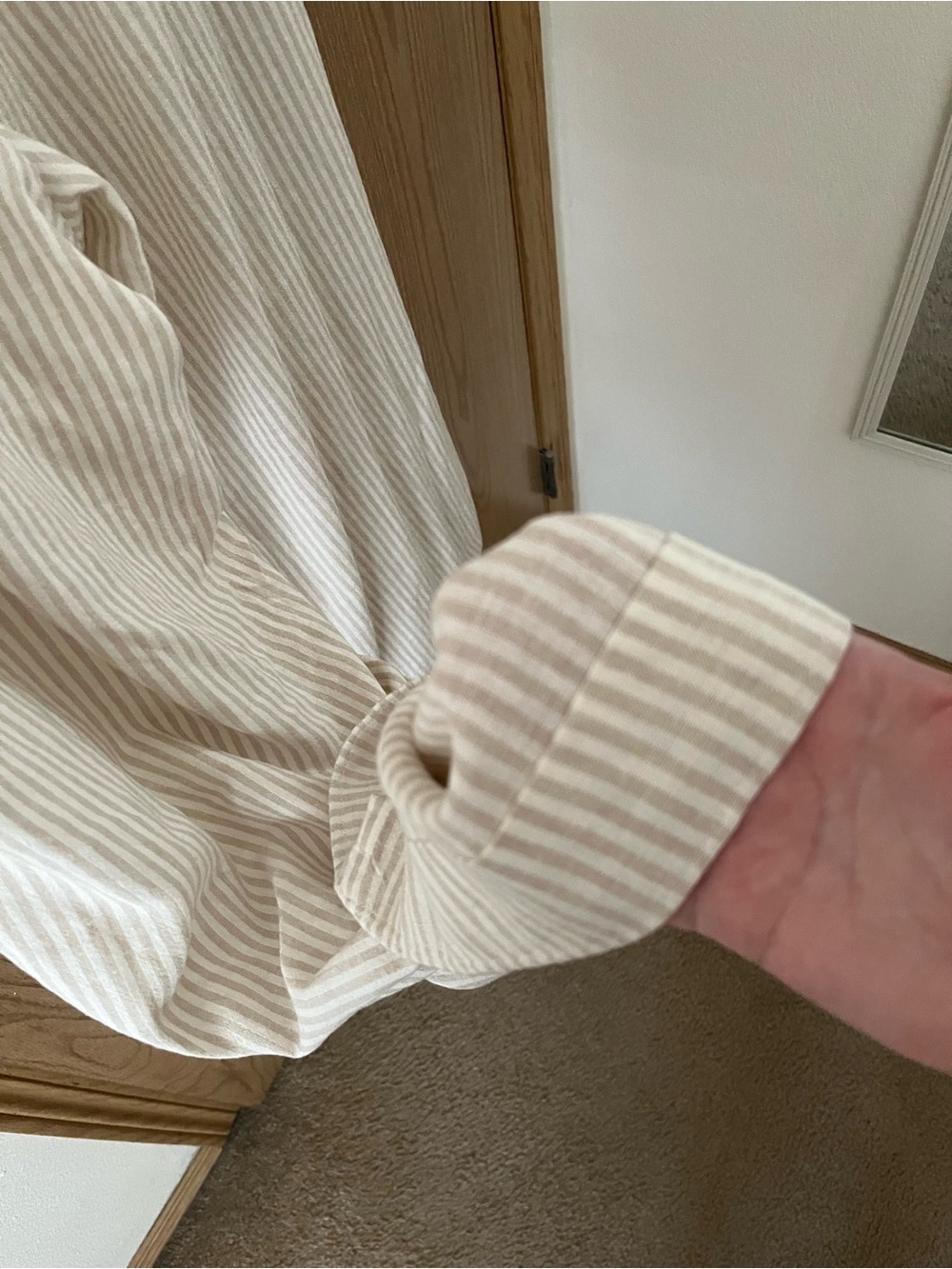 NWT Old Navy High-Waisted Linen-Blend Super Wide-Leg Pants in White Strip - Picture 8 of 13